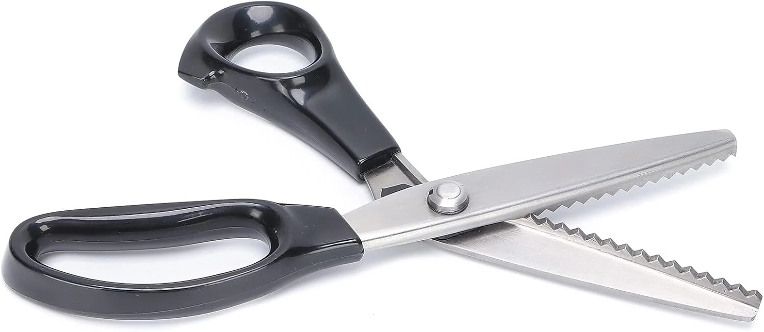 قیچی دالبر موجی، قیچی زیگزاگ استیل ضد زنگ بادوام، راحت برای لبه دوزی چرم، خیاطی پارچه و صنایع دستی