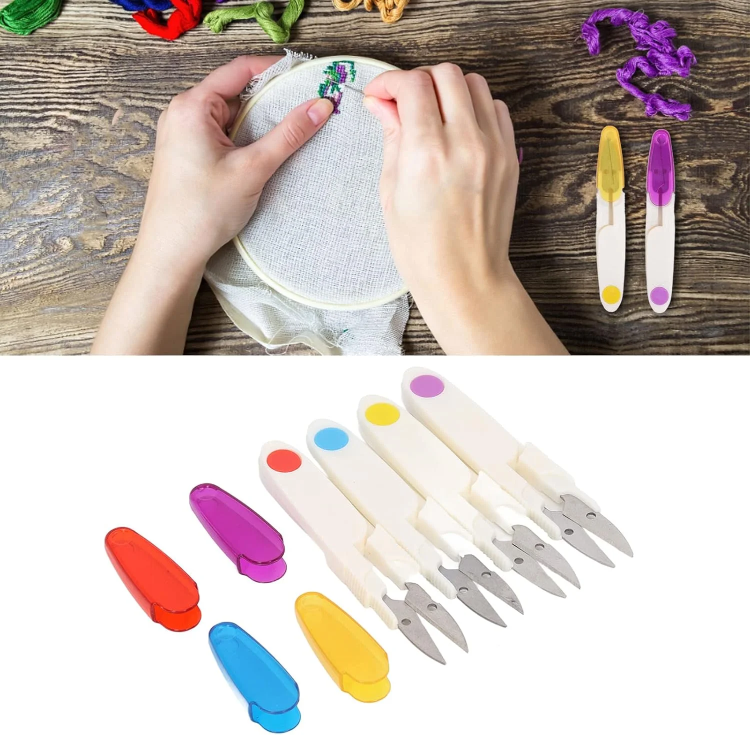 قیچی خیاطی، قیچی پارچه ای کوچک و جمع و جور با کاربردهای فراوان 4 عددی برای پارچه برای پروژه های خیاطی DIY Wzsydn