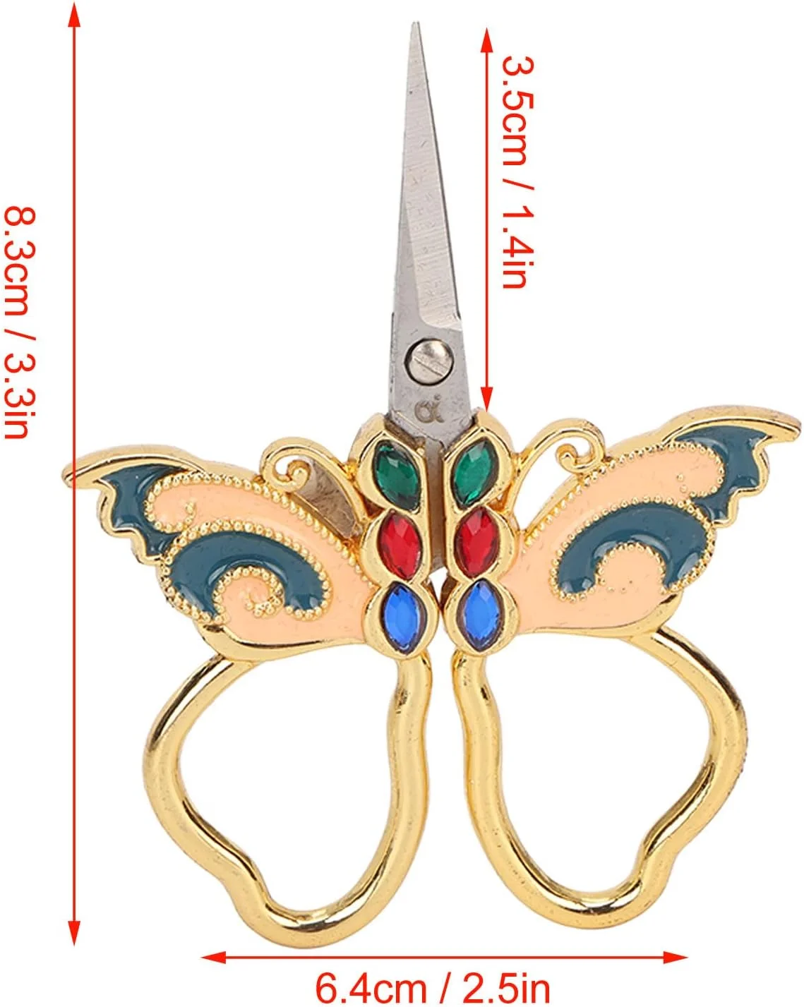 قیچی گلدوزی خیاطی Tesoura Retro، برشگر با ظاهر منحصر به فرد به سبک رترو برای کارهای هنری و صنایع دستی DIY و سوزن دوزی