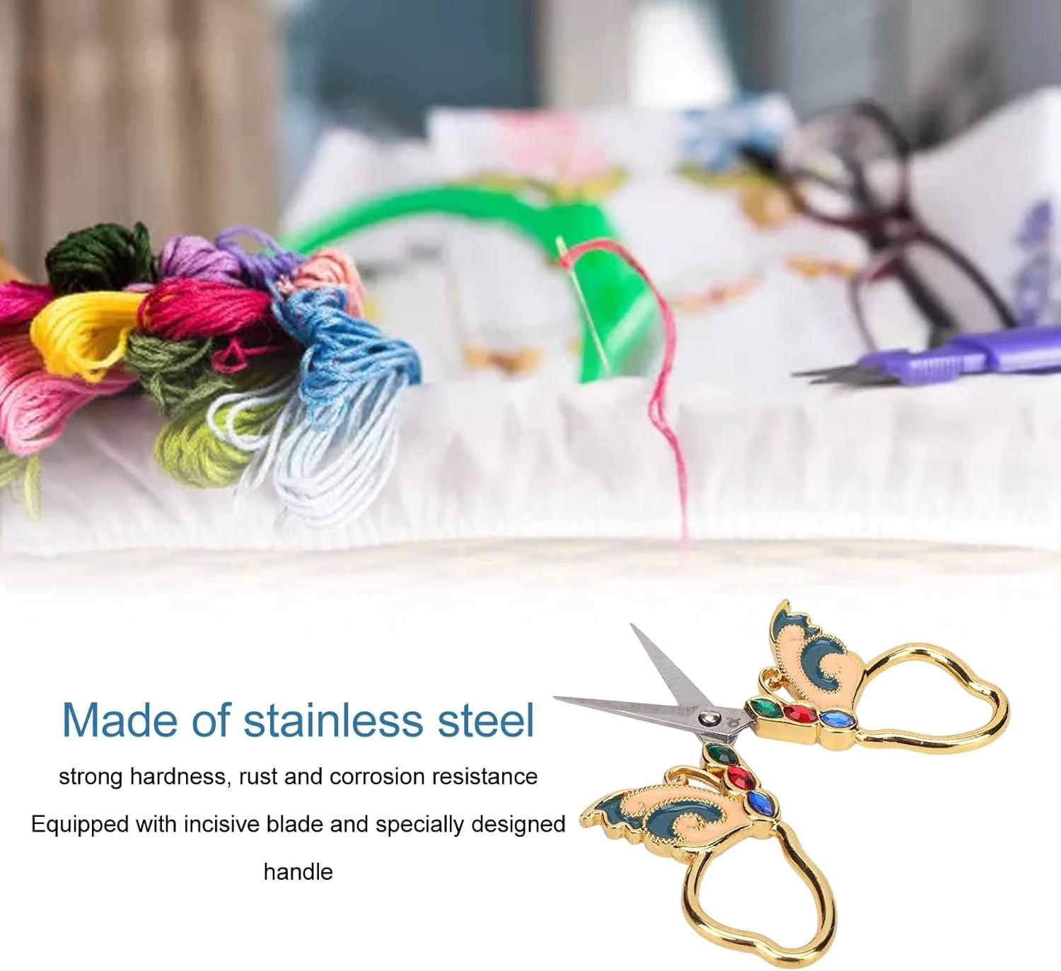 قیچی گلدوزی خیاطی Tesoura Retro، برشگر با ظاهر منحصر به فرد به سبک رترو برای کارهای هنری و صنایع دستی DIY و سوزن دوزی