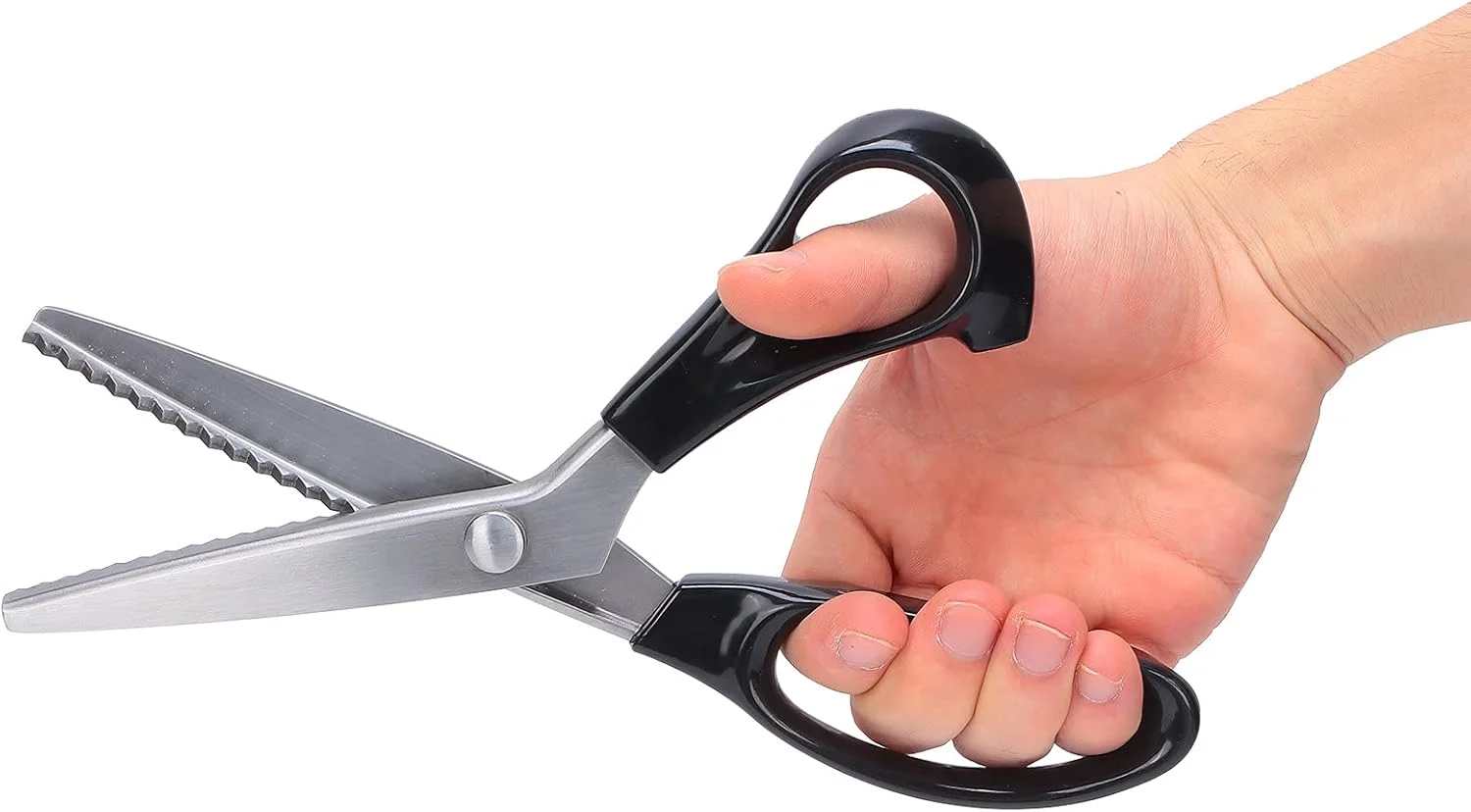 قیچی دالبر موجی، قیچی زیگزاگ استیل ضد زنگ بادوام، راحت برای لبه دوزی چرم، خیاطی پارچه و صنایع دستی