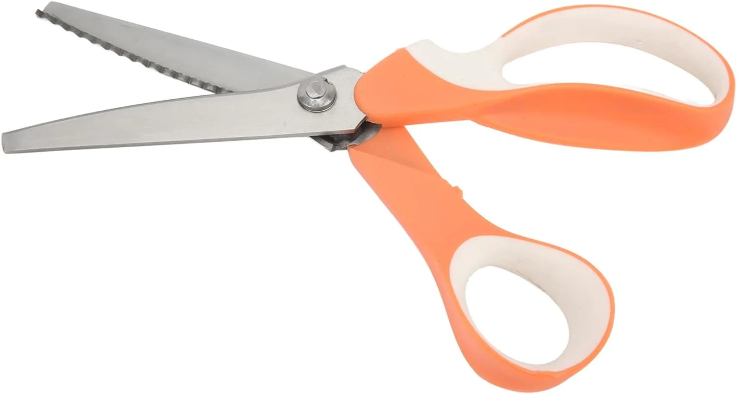 قیچی دندانه دار، قیچی زیگزاگ استیل ضد زنگ قابل حمل حرفه ای نفیس برای صنایع دستی پارچه ای قیچی دندانه دار، قیچی زیگزاگ استیل ضد زنگ قابل حمل حرفه ای نفیس برای صنایع دستی پارچه ای