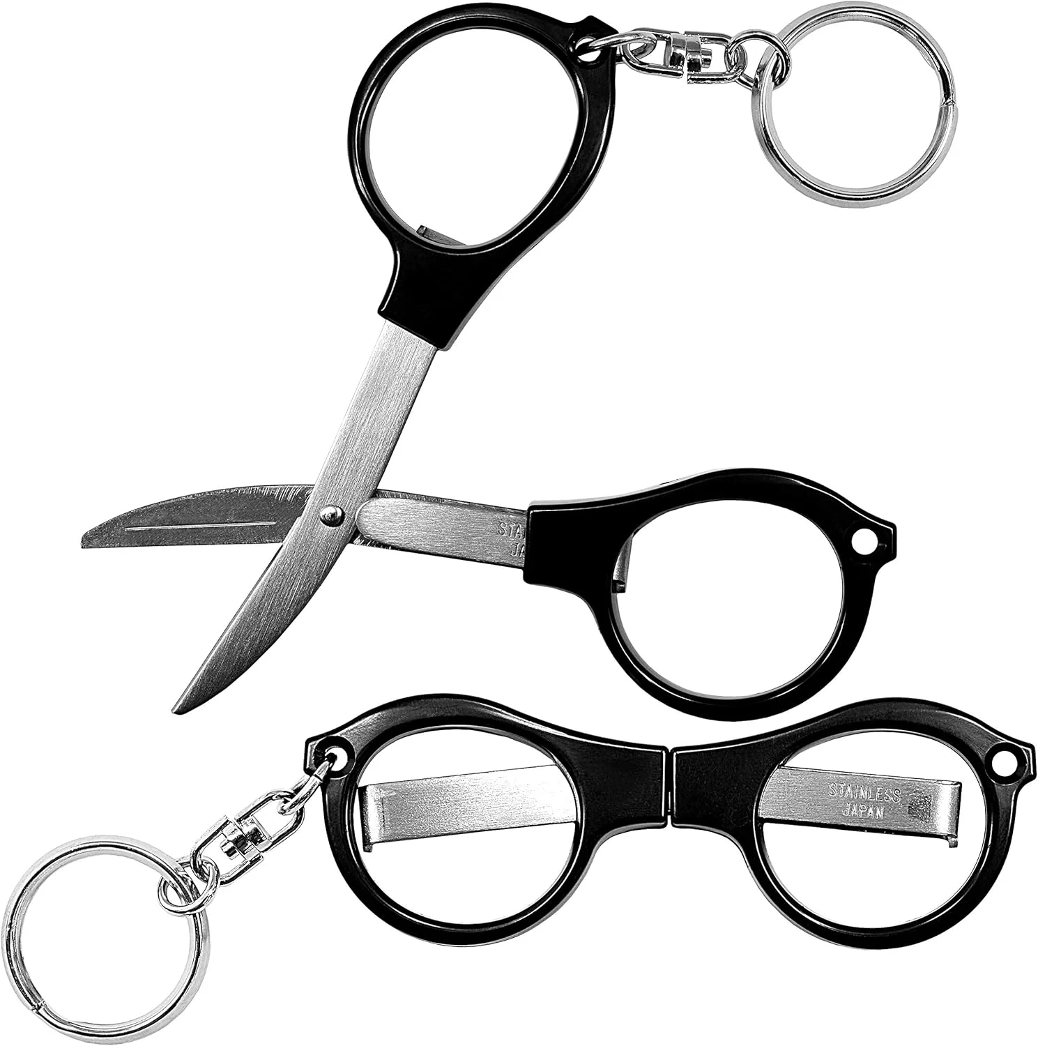 قیچی تاشو ایمنی سکی ژاپن، تیغه استیل ضد زنگ Gl Shear، دسته پلاستیکی مشکی با جاکلیدی، برای پارچه، گلدوزی، هنر و صنایع دستی قیچی تاشو ایمنی سکی ژاپن، تیغه استیل ضد زنگ Gl Shear، دسته پلاستیکی مشکی با جاکلیدی، برای پارچه، گلدوزی، هنر و صنایع دستی