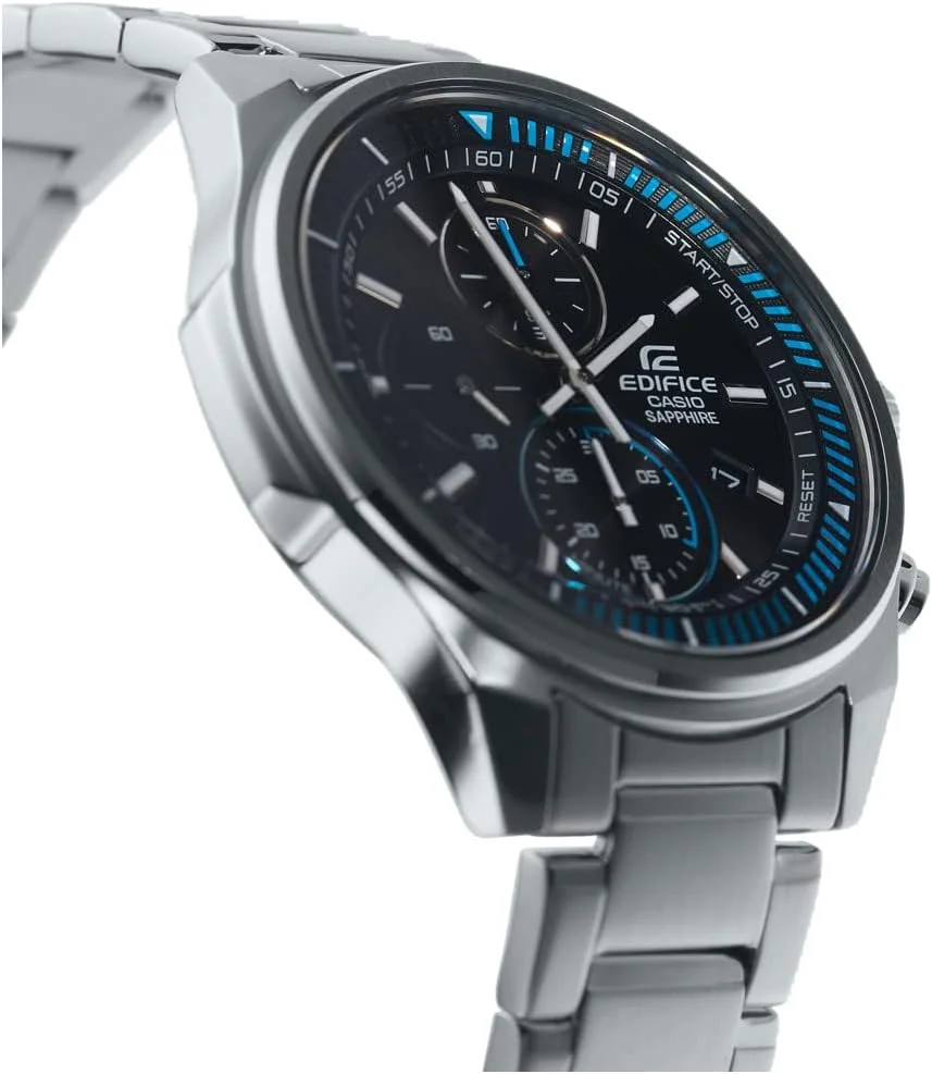 ساعت مچی عقربهای مردانه/زنانه کاسیو مدل EFR-S572D-1AVUEF با بند استیل ضد زنگ، نقرهای ساعت مچی عقربهای مردانه/زنانه کاسیو مدل EFR-S572D-1AVUEF با بند استیل ضد زنگ، نقرهای