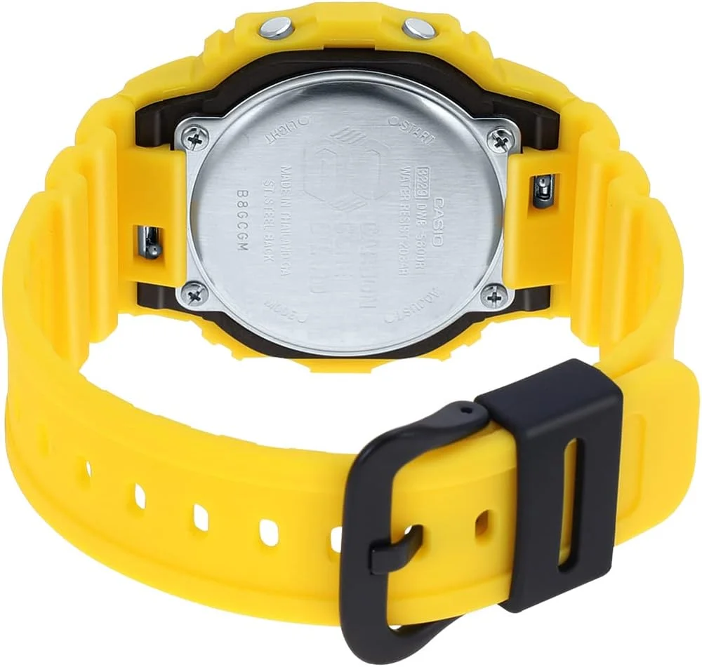 ساعت مچی دیجیتال مردانه کاسیو با صفحه زرد مدل DWE-5600R-9DR