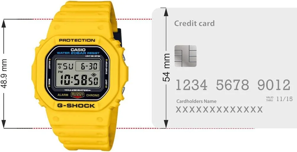 ساعت مچی دیجیتال مردانه کاسیو با صفحه زرد مدل DWE-5600R-9DR