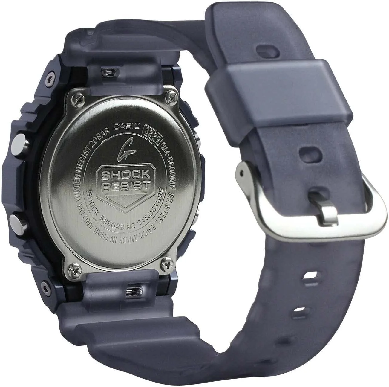 ساعت مچی دیجیتال مردانه کاسیو GM-5600MF-2ER G-Shock Midnight Fog با بند رزینی، خاکستری/خاکستری