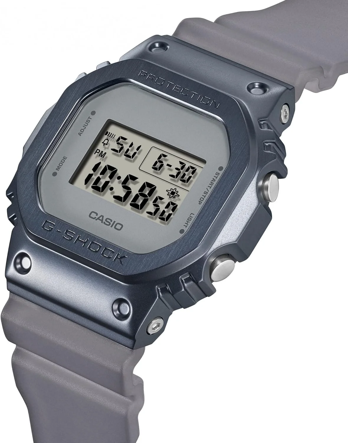ساعت مچی دیجیتال مردانه کاسیو GM-5600MF-2ER G-Shock Midnight Fog با بند رزینی، خاکستری/خاکستری