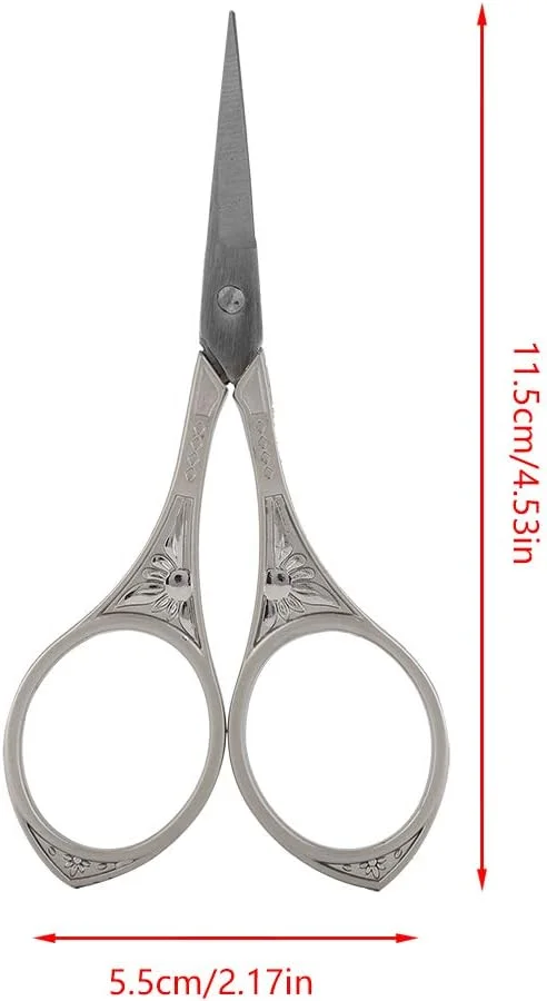 قیچی خیاطی وینتیج با روکش براق، نوک تیز، برای صنایع دستی پارچه دوزی (قیچی آفتابگردان گل نقره ای) قیچی خیاطی وینتیج با روکش براق، نوک تیز، برای صنایع دستی پارچه دوزی (قیچی آفتابگردان گل نقره ای)