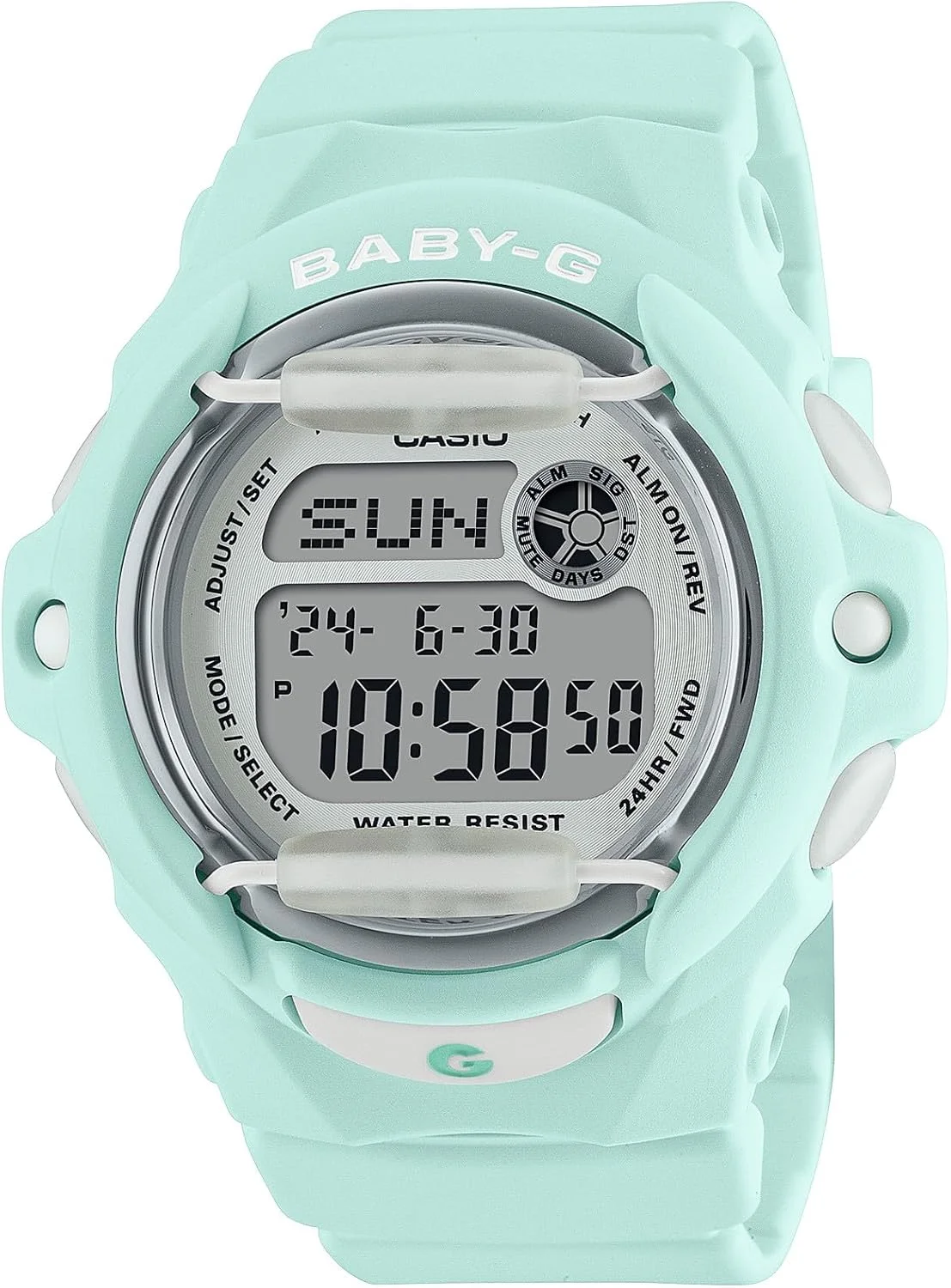 ساعت مچی دیجیتال اسپرت унисекс کاسیو Baby-G با بند رابر - BG-169U-3DR، فیروزه ای