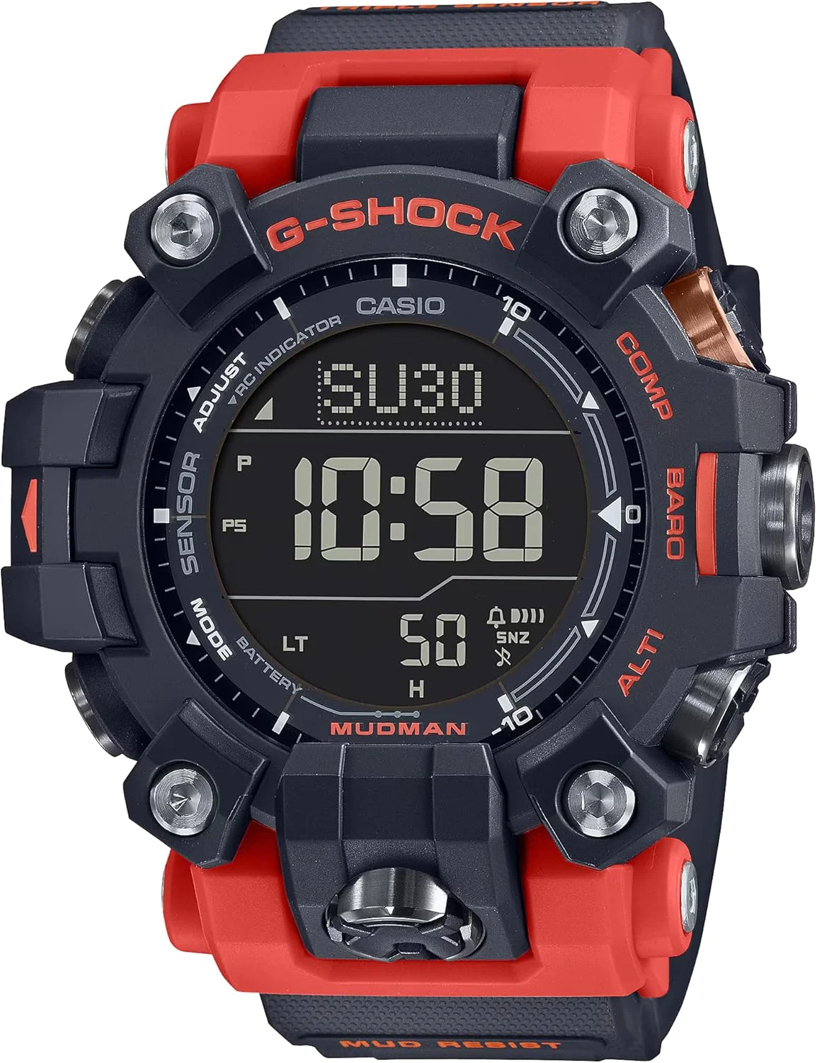 ساعت مچی مردانه کاسیو مدل GW9500-1A4 Tough Solar Master of G Red Mudman G Shock