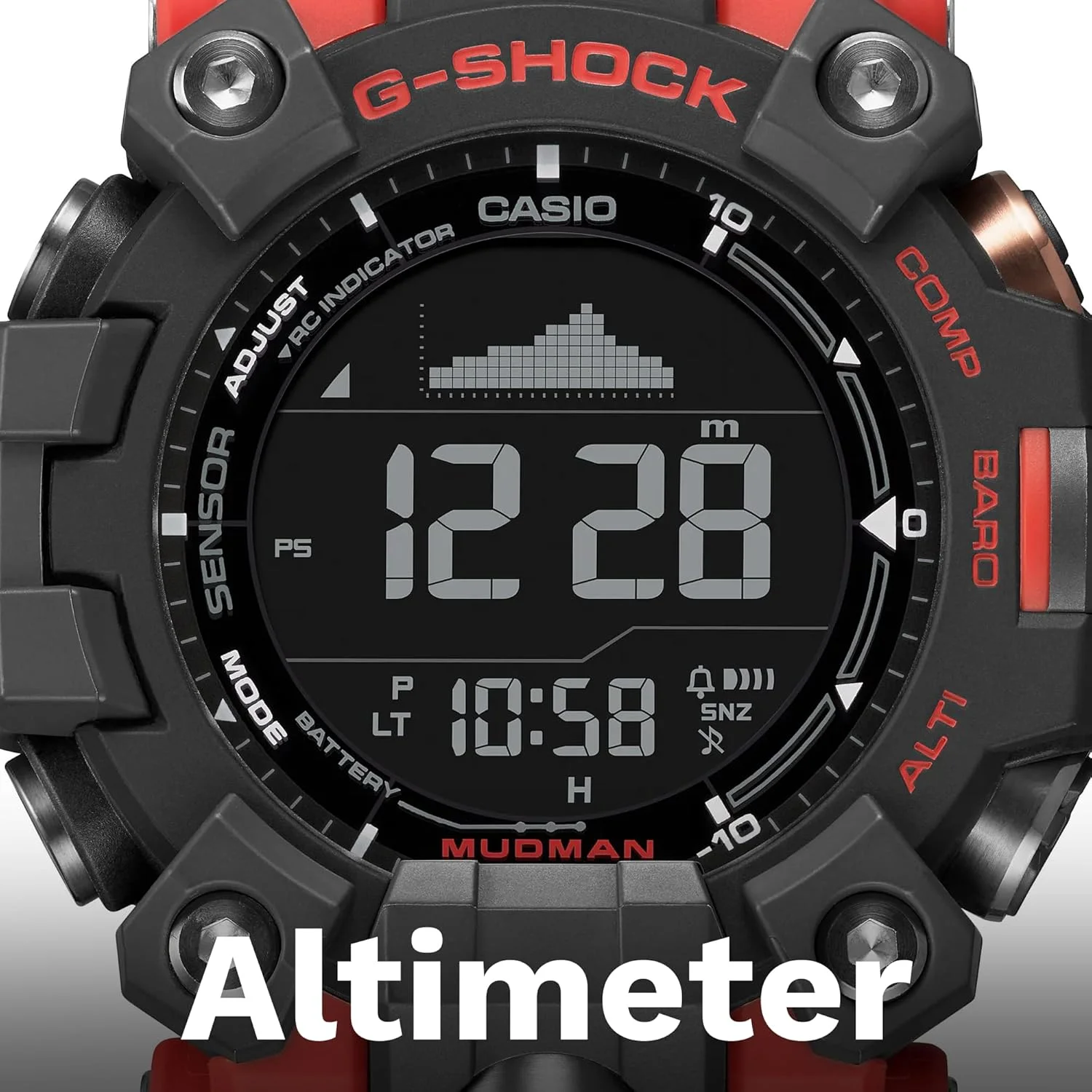 ساعت مچی مردانه کاسیو مدل GW9500-1A4 Tough Solar Master of G Red Mudman G Shock