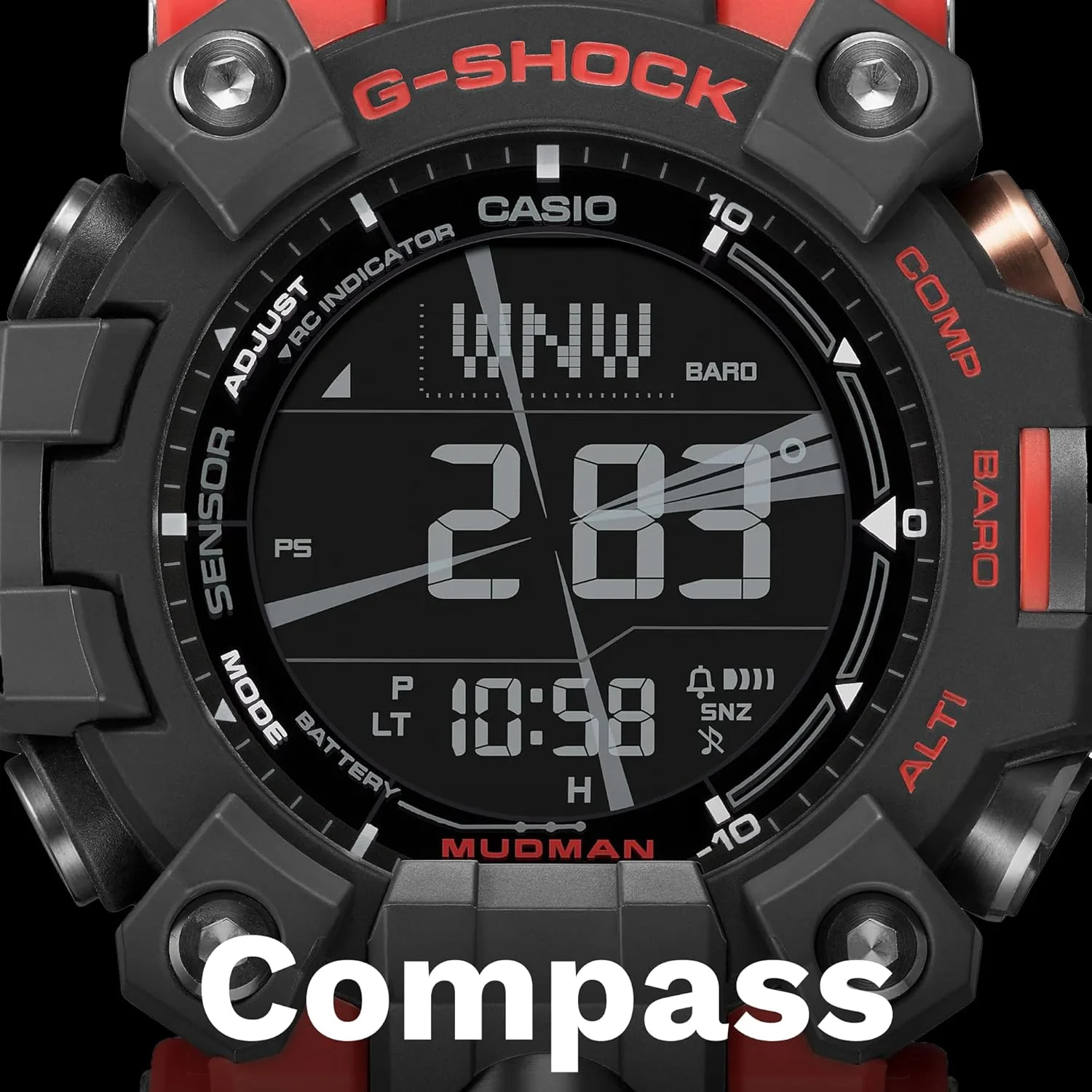 ساعت مچی مردانه کاسیو مدل GW9500-1A4 Tough Solar Master of G Red Mudman G Shock