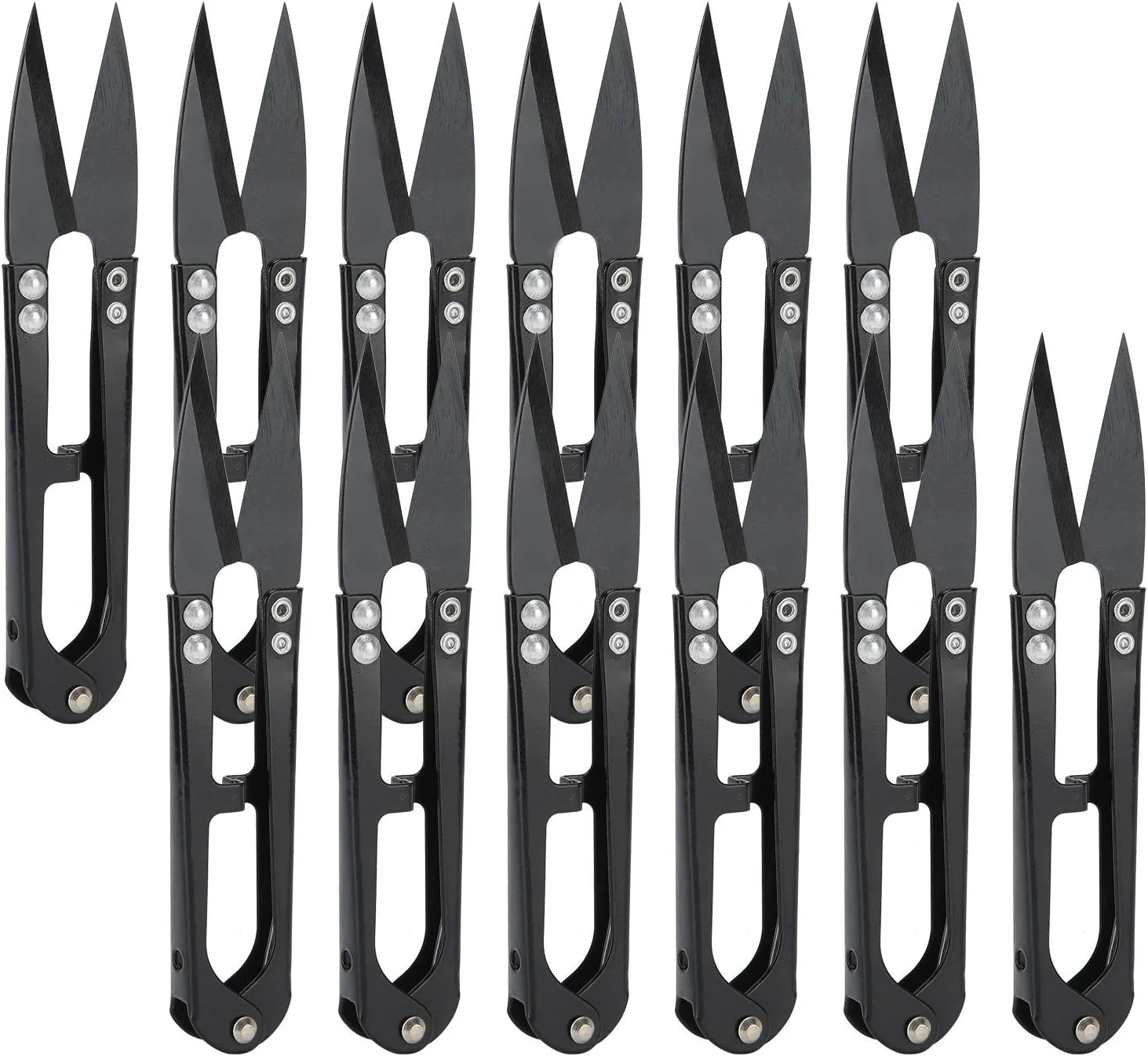 قیچی خیاطی، 12 عدد قیچی نخ فنری U شکل فولاد کربنی بالا DIY برش دهنده نخ بخیه متقاطع گیره نخ جمع و جور برش دهنده نخ برای خیاطی بافتنی کاردستی قیچی خیاطی، 12 عدد قیچی نخ فنری U شکل فولاد کربنی بالا DIY برش دهنده نخ بخیه متقاطع گیره نخ جمع و جور برش دهنده نخ برای خیاطی بافتنی کاردستی