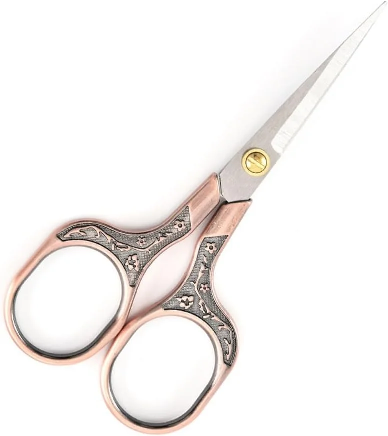 بسته 2 عددی قیچی کاردستی، تیغه های تیز، قیچی چند منظوره، مناسب برای خیاطی، هنر، صنایع دستی، دفتر، مدرسه و خانه، برنزی و قرمز