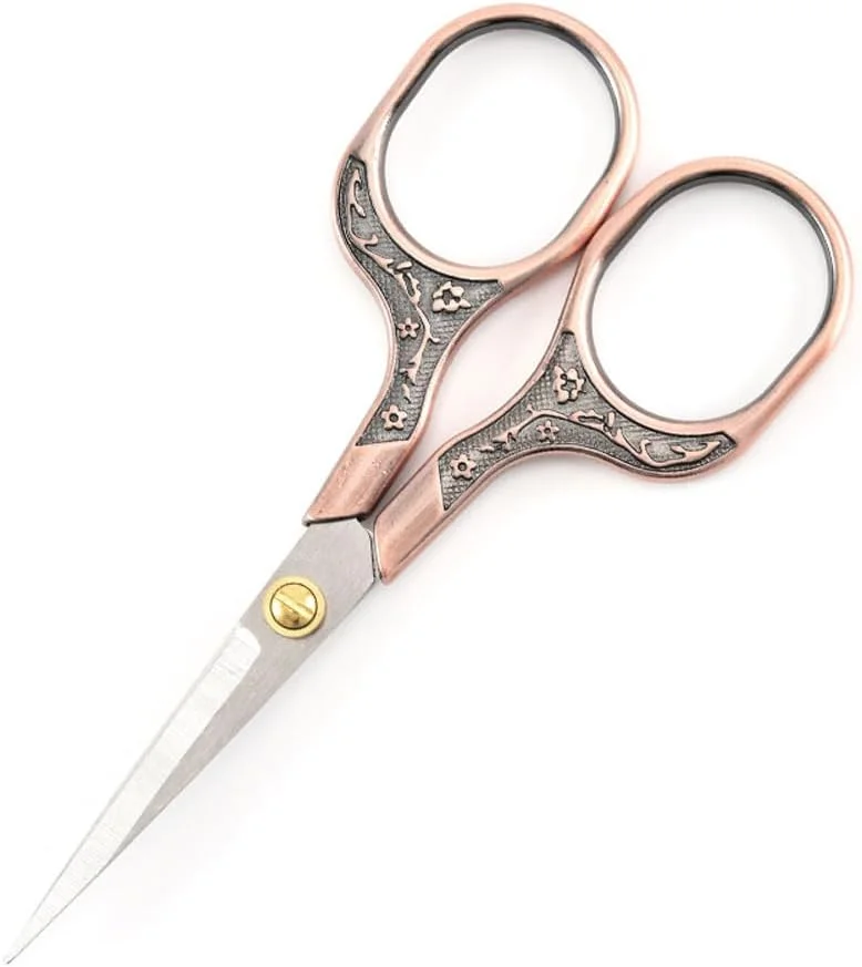 بسته 2 عددی قیچی کاردستی، تیغه های تیز، قیچی چند منظوره، مناسب برای خیاطی، هنر، صنایع دستی، دفتر، مدرسه و خانه، برنزی و قرمز