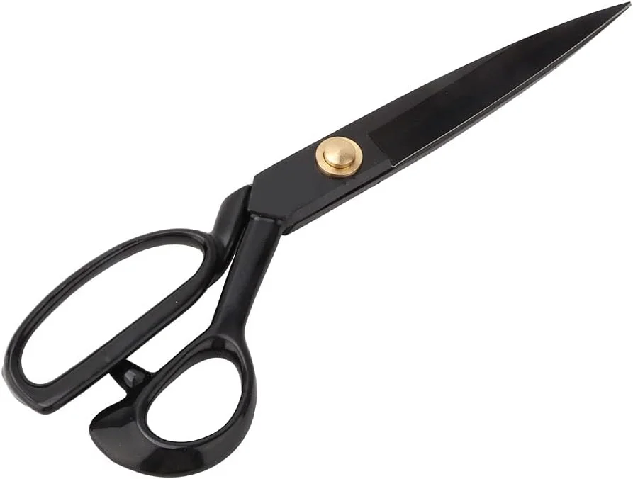 قیچی پارچه، قیچی کاردستی، قیچی خیاطی قابل تنظیم، قیچی خیاطی فولادی مشکی رترو، قیچی چرم لباس، لوازم خیاطی، قیچی خیاطی برای برش پارچه و لحاف دوزی