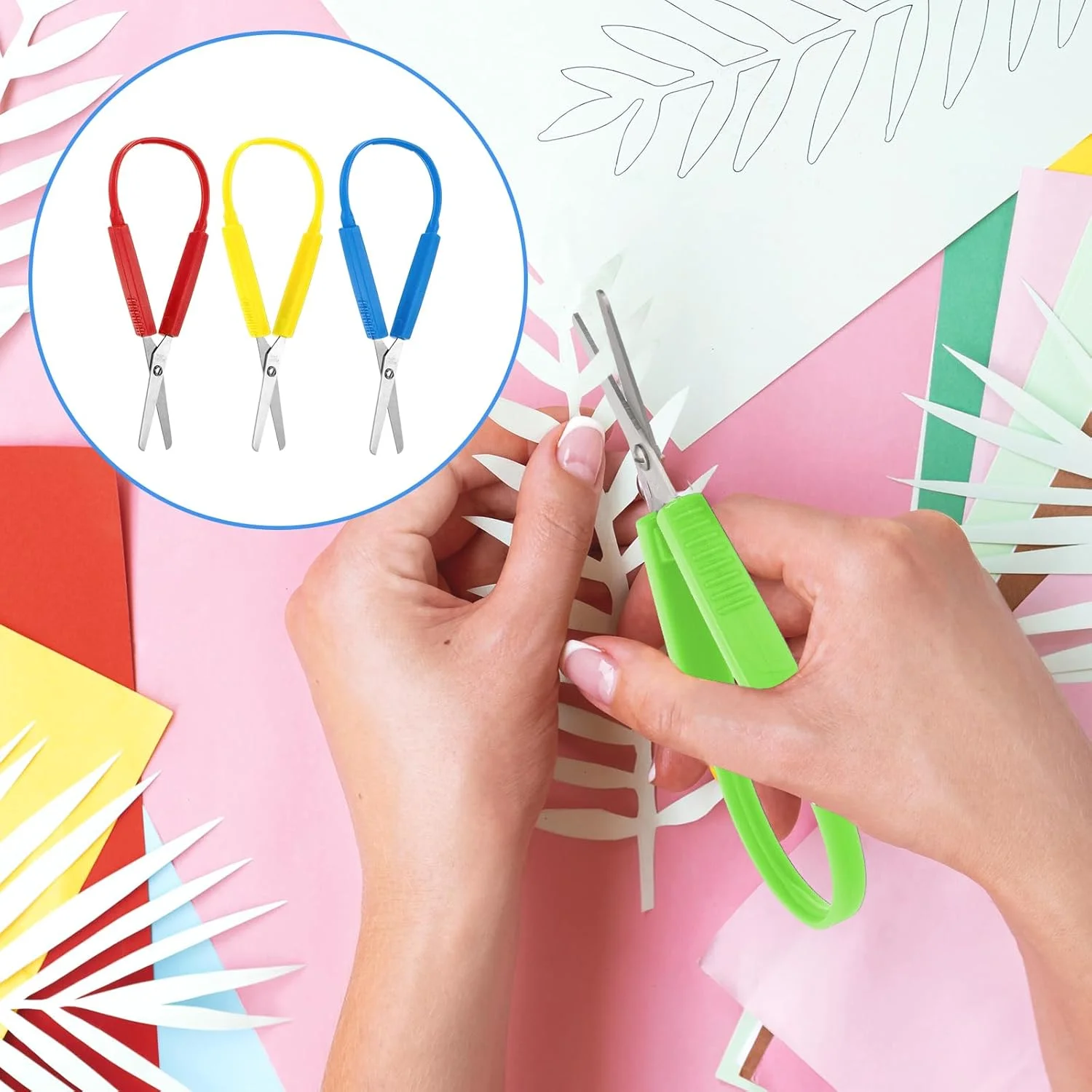 قیچی های حلقه ای 3 عددی، قیچی های تطبیقی برای کودکان نوپا 5.5 اینچی، قیچی های آموزشی رنگارنگ برای کودکان، کودکان با نیازهای ویژه، بازگشت به مدرسه (زرد، قرمز، آبی) قیچی های حلقه ای 3 عددی، قیچی های تطبیقی برای کودکان نوپا 5.5 اینچی، قیچی های آموزشی رنگارنگ برای کودکان، کودکان با نیازهای ویژه، بازگشت به مدرسه (زرد، قرمز، آبی)