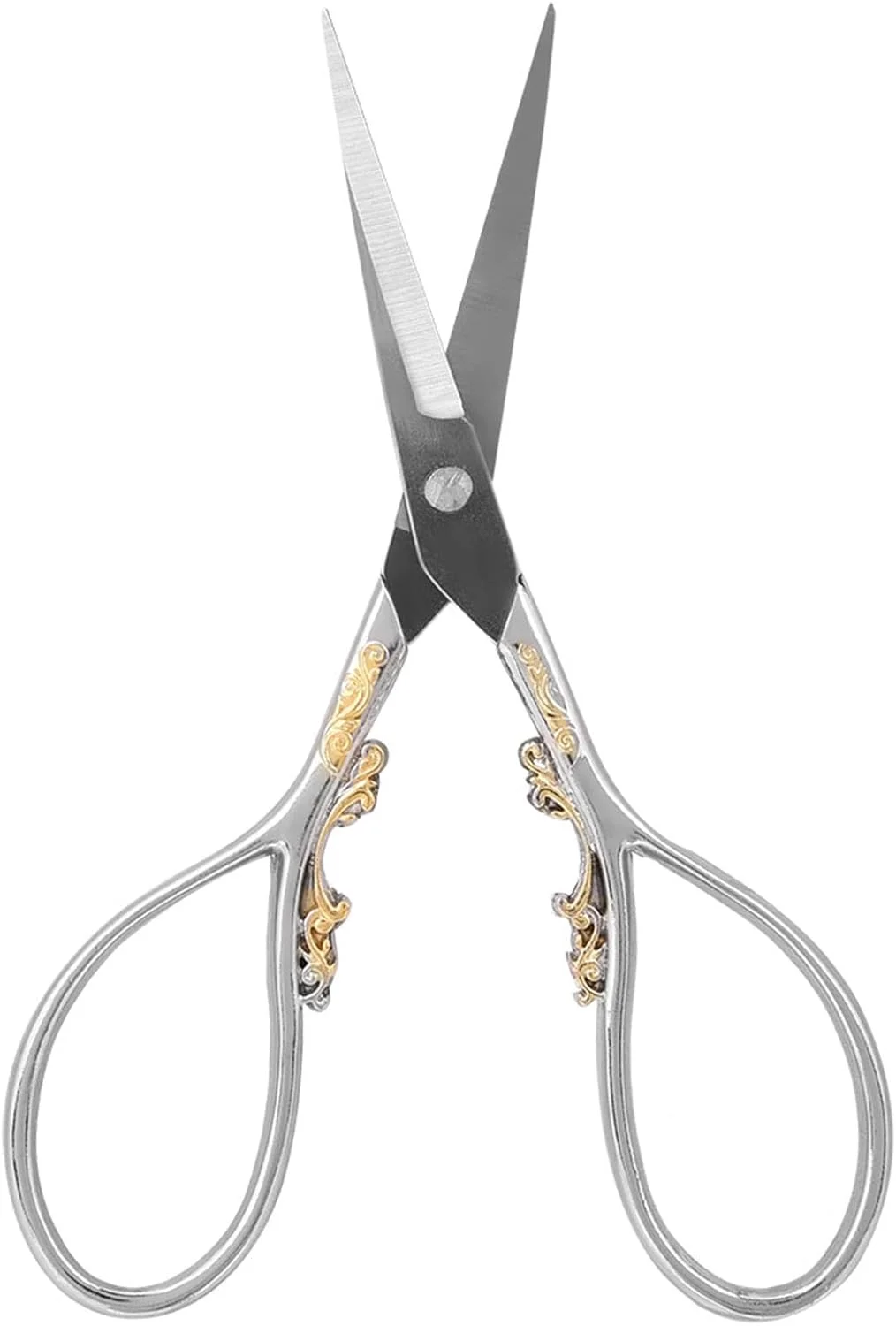 قیچی خیاطی پارچه، قیچی استیل ضد زنگ به سبک عتیقه، قیچی سنگین برای برش پارچه، قیچی خیاطی فوق العاده تیز، قیچی گلدوزی (گل نقره ای طلایی) قیچی خیاطی پارچه، قیچی استیل ضد زنگ به سبک عتیقه، قیچی سنگین برای برش پارچه، قیچی خیاطی فوق العاده تیز، قیچی گلدوزی (گل نقره ای طلایی)