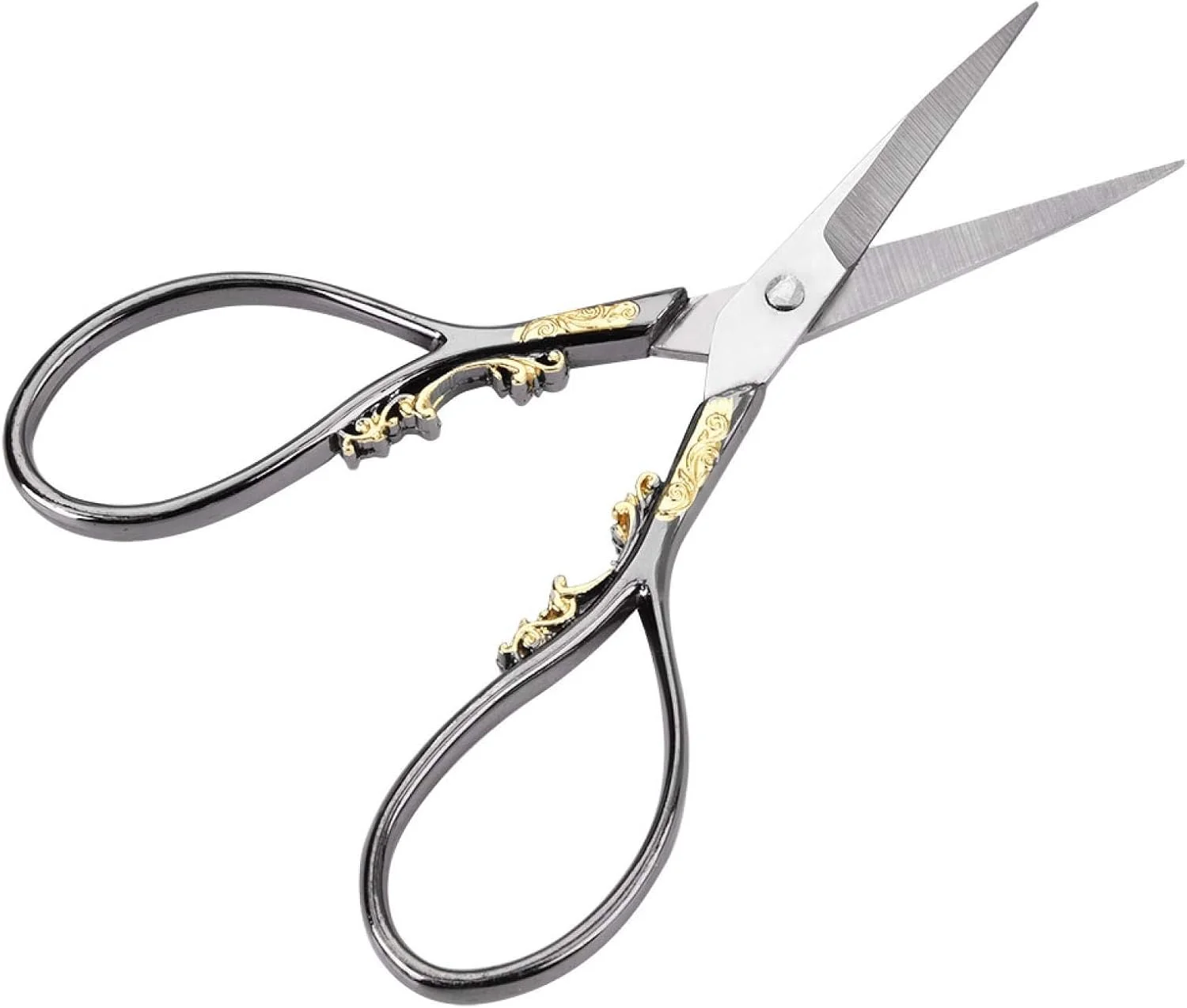 قیچی خیاطی پارچه، قیچی استیل ضد زنگ به سبک عتیقه، قیچی سنگین برای برش پارچه، قیچی خیاطی فوق العاده تیز حرفه ای، قیچی گلدوزی (گل طلایی مشکی) قیچی خیاطی پارچه، قیچی استیل ضد زنگ به سبک عتیقه، قیچی سنگین برای برش پارچه، قیچی خیاطی فوق العاده تیز حرفه ای، قیچی گلدوزی (گل طلایی مشکی)