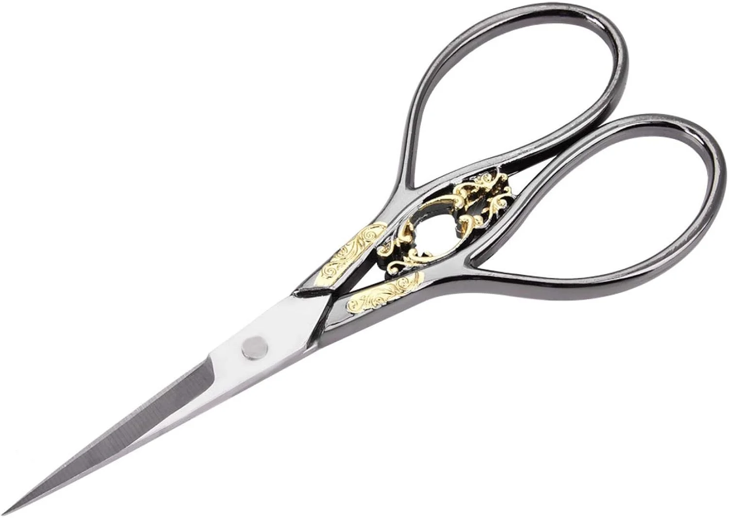 قیچی خیاطی پارچه، قیچی استیل ضد زنگ به سبک عتیقه، قیچی سنگین برای برش پارچه، قیچی خیاطی فوق العاده تیز حرفه ای، قیچی گلدوزی (گل طلایی مشکی) قیچی خیاطی پارچه، قیچی استیل ضد زنگ به سبک عتیقه، قیچی سنگین برای برش پارچه، قیچی خیاطی فوق العاده تیز حرفه ای، قیچی گلدوزی (گل طلایی مشکی)