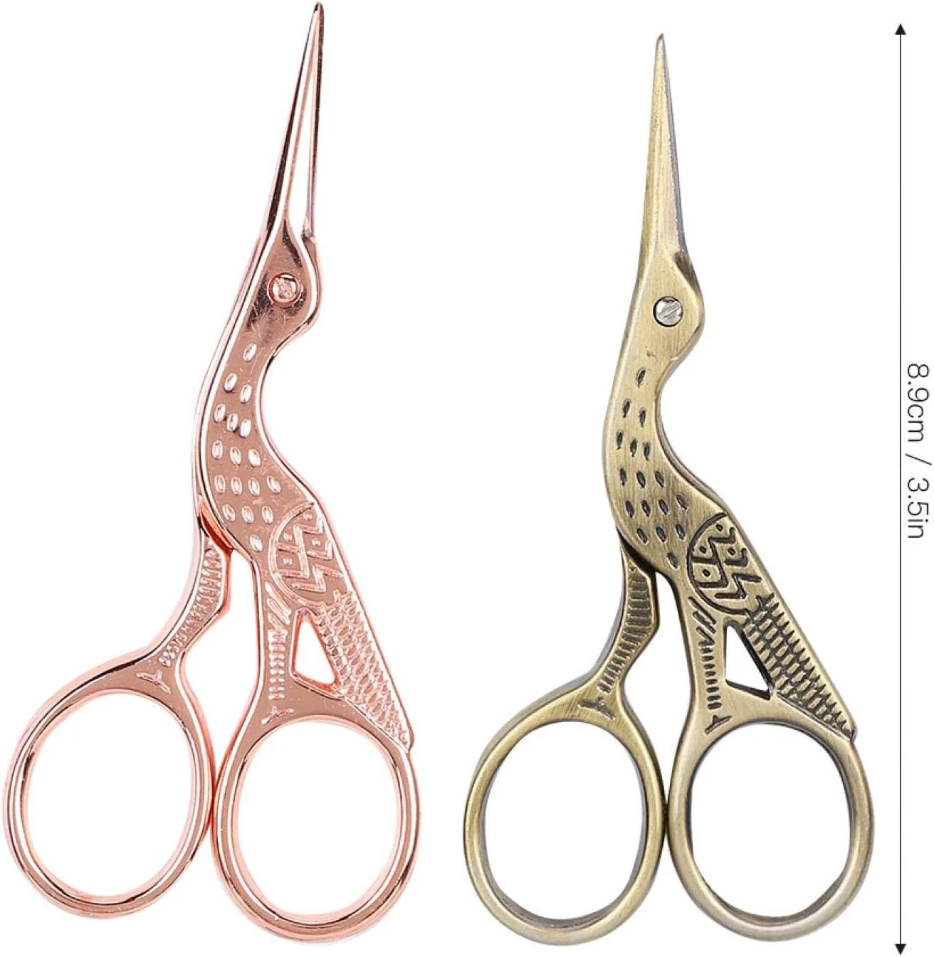 ست قیچی مینیاتوری 4 عددی، قیچی برش طرح لک لک قدیمی 3.5 اینچی برای گلدوزی، خیاطی، کوک متقاطع DIY، فولاد ضد زنگ