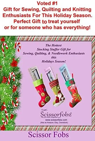 غلاف قیچی SCISSORFOBZ با ScissorGripper - بسته اقتصادی - 4 سایز - روکش و نگهدارنده قیچی طراح دار برای گلدوزی، خیاطی، تکه دوزی - هدیه ای برای خیاطان و تکه دوزان - بافت مشکی عتیقه.S-89