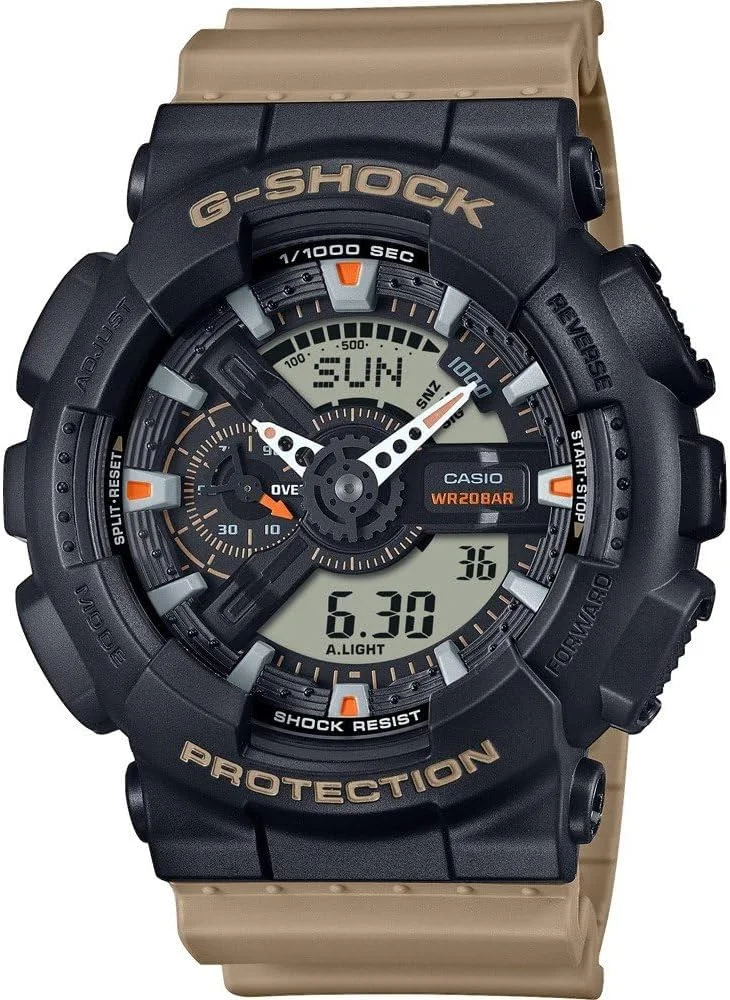 ساعت مچی مردانه کاسیو جی شاک مدل GA-110TU-1A5ER با بند خاکی مشکی