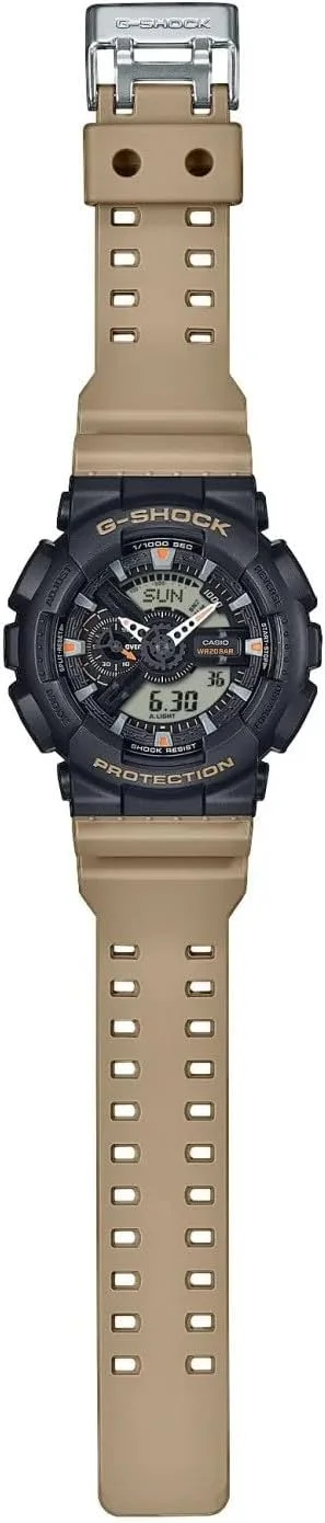 ساعت مچی مردانه کاسیو جی شاک مدل GA-110TU-1A5ER با بند خاکی مشکی ساعت مچی مردانه کاسیو جی شاک مدل GA-110TU-1A5ER با بند خاکی مشکی