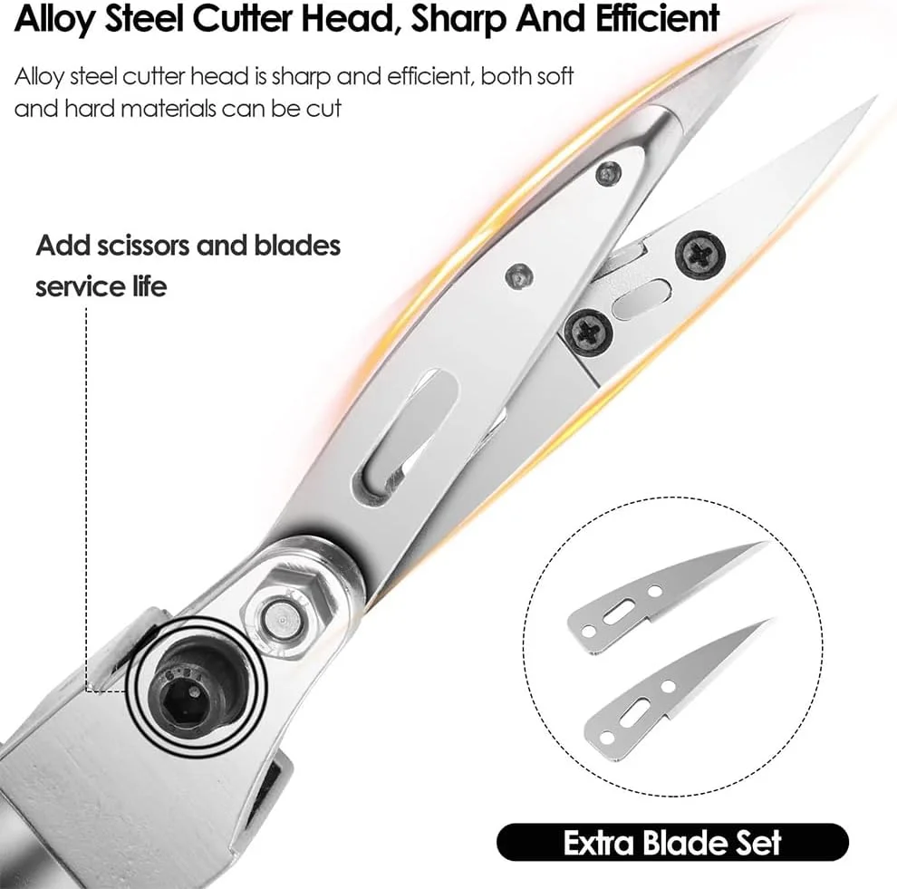 قیچی حکاکی برقی توفتینگ QUTBAG، قیچی مدلینگ و پیرایش حکاکی 200 واتی، قیچی پیرایش فرش با سرعت قابل تنظیم 0 تا 4000 دور در دقیقه برای خیاطی، اسکرپ بوکینگ و صنایع دستی