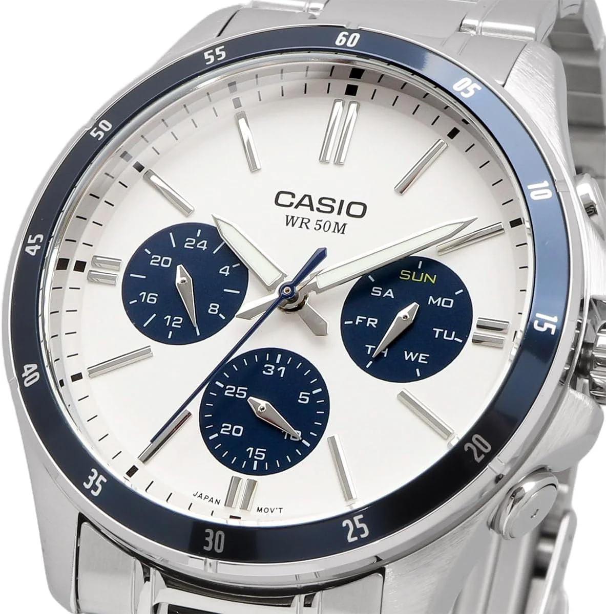 ساعت مچی مردانه کوارتز استاندارد کاسیو سری MTP-1374، چند محوره، نمایشگر 24 ساعته، مدل خارج از کشور