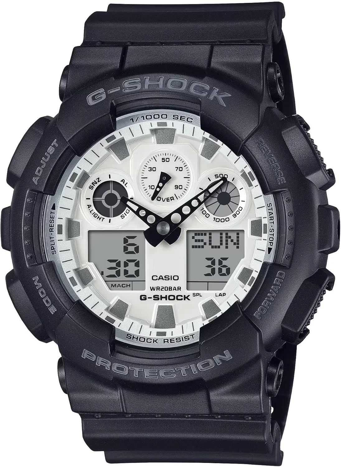 ساعت مچی مردانه کاسیو جی شاک مدل GA-100WD-1ADR مشکی 51.2 میلی متر رزین