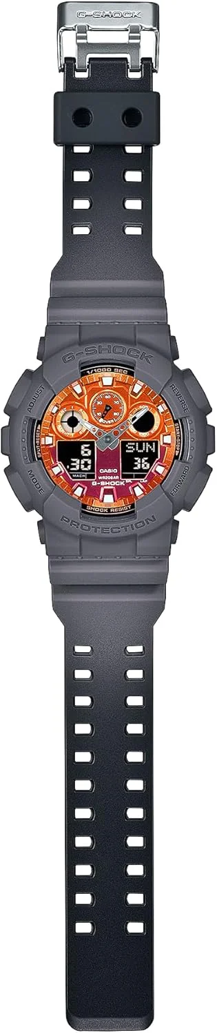 ساعت مچی کاسیو جی شاک مدل Flames of Color GA100FL-8A، رزین خاکستری با صفحه نارنجی ساعت مچی کاسیو جی شاک مدل Flames of Color GA100FL-8A، رزین خاکستری با صفحه نارنجی