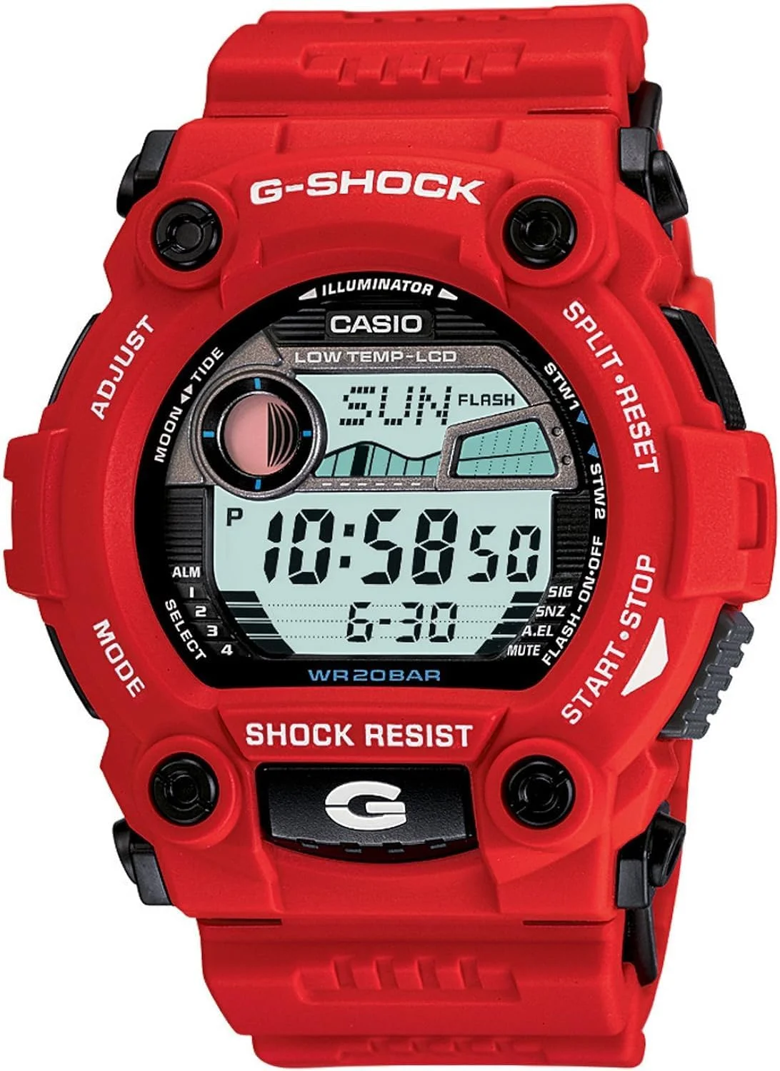 ساعت مچی مردانه جی شاک سری G-Rescue با صفحه قرمز مدل G-7900A