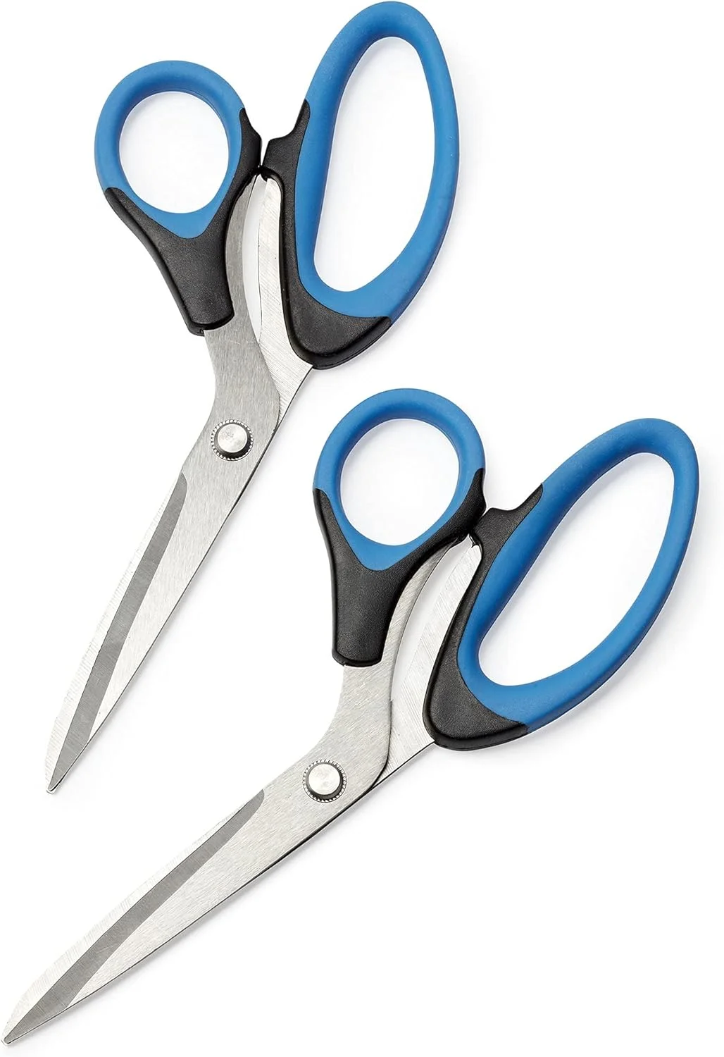 ست قیچی 2 عددی OfficeGoods - راحت برای دست های کوچک و بزرگ - استفاده چند منظوره برای دفتر کار، خانه، مدرسه و آشپزخانه، عالی برای هنر و صنایع دستی، اسکرپ بوک، خیاطی و موارد دیگر