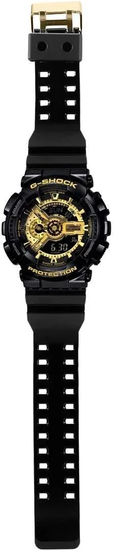 ساعت مچی مردانه کاسیو جی شاک مدل GA-110GB-1ADR با صفحه مشکی رزینی آنالوگ-دیجیتال