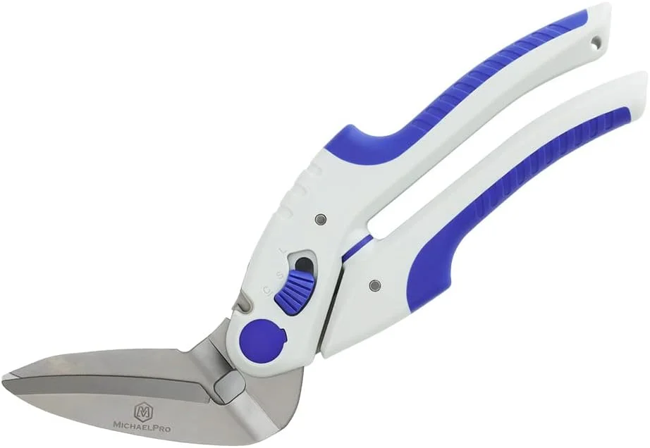 قیچی سنگین 10 اینچی MichaelPro MP010032، چند منظوره | دندانه دار و زاویه دار | برش فرش، مقوا، پارچه خیاطی، چرم، با قفل ایمنی و دسته ارگونومیک
