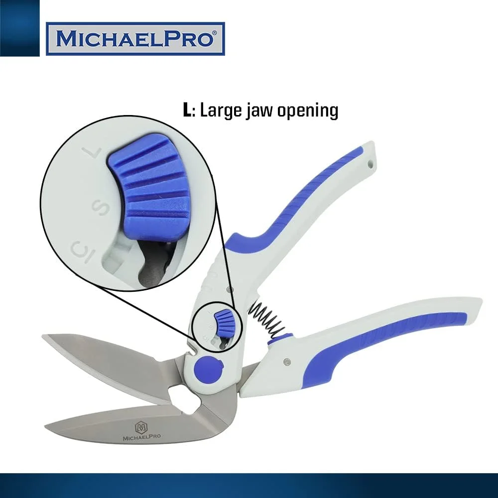 قیچی سنگین 10 اینچی MichaelPro MP010032، چند منظوره | دندانه دار و زاویه دار | برش فرش، مقوا، پارچه خیاطی، چرم، با قفل ایمنی و دسته ارگونومیک قیچی سنگین 10 اینچی MichaelPro MP010032، چند منظوره | دندانه دار و زاویه دار | برش فرش، مقوا، پارچه خیاطی، چرم، با قفل ایمنی و دسته ارگونومیک