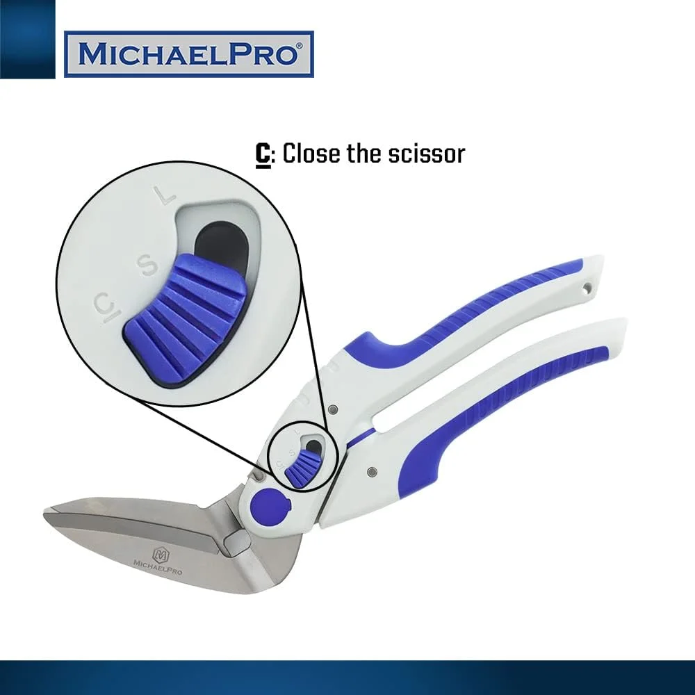 قیچی سنگین 10 اینچی MichaelPro MP010032، چند منظوره | دندانه دار و زاویه دار | برش فرش، مقوا، پارچه خیاطی، چرم، با قفل ایمنی و دسته ارگونومیک قیچی سنگین 10 اینچی MichaelPro MP010032، چند منظوره | دندانه دار و زاویه دار | برش فرش، مقوا، پارچه خیاطی، چرم، با قفل ایمنی و دسته ارگونومیک