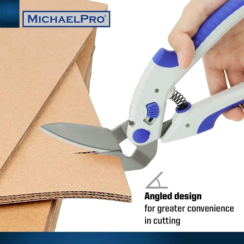 قیچی سنگین 10 اینچی MichaelPro MP010032، چند منظوره | دندانه دار و زاویه دار | برش فرش، مقوا، پارچه خیاطی، چرم، با قفل ایمنی و دسته ارگونومیک قیچی سنگین 10 اینچی MichaelPro MP010032، چند منظوره | دندانه دار و زاویه دار | برش فرش، مقوا، پارچه خیاطی، چرم، با قفل ایمنی و دسته ارگونومیک