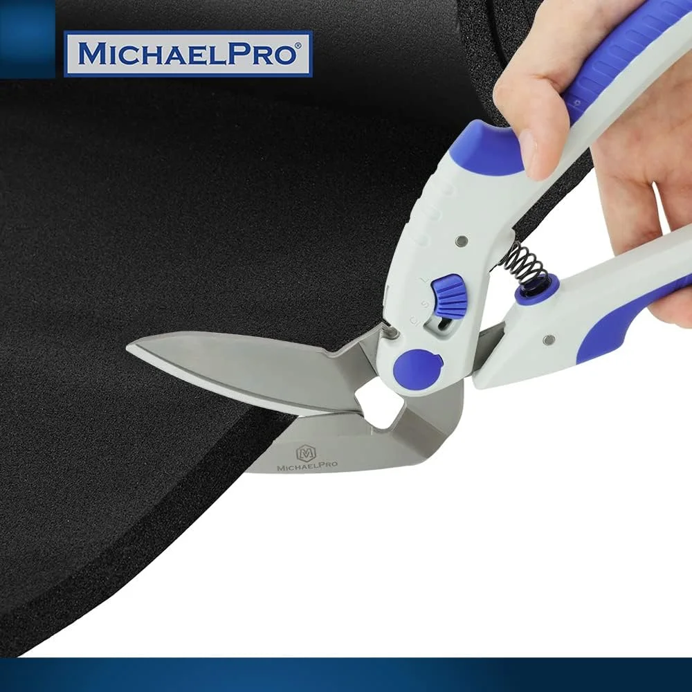 قیچی سنگین 10 اینچی MichaelPro MP010032، چند منظوره | دندانه دار و زاویه دار | برش فرش، مقوا، پارچه خیاطی، چرم، با قفل ایمنی و دسته ارگونومیک قیچی سنگین 10 اینچی MichaelPro MP010032، چند منظوره | دندانه دار و زاویه دار | برش فرش، مقوا، پارچه خیاطی، چرم، با قفل ایمنی و دسته ارگونومیک