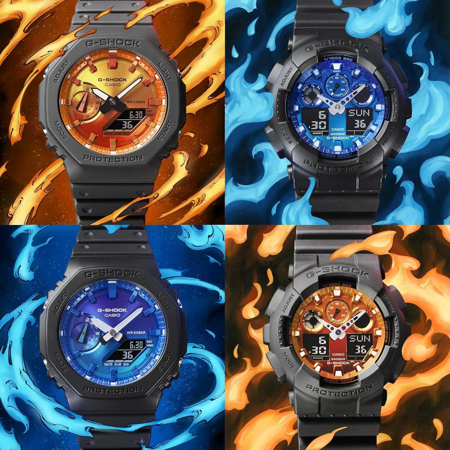 ساعت کاسیو مدل GA-2100FL-1ADR آبی