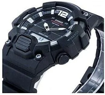 ساعت مچی مردانه کاسیو مدل HDC-700-1AVDF با صفحه مشکی و بند رزینی، مشکی، G، بند