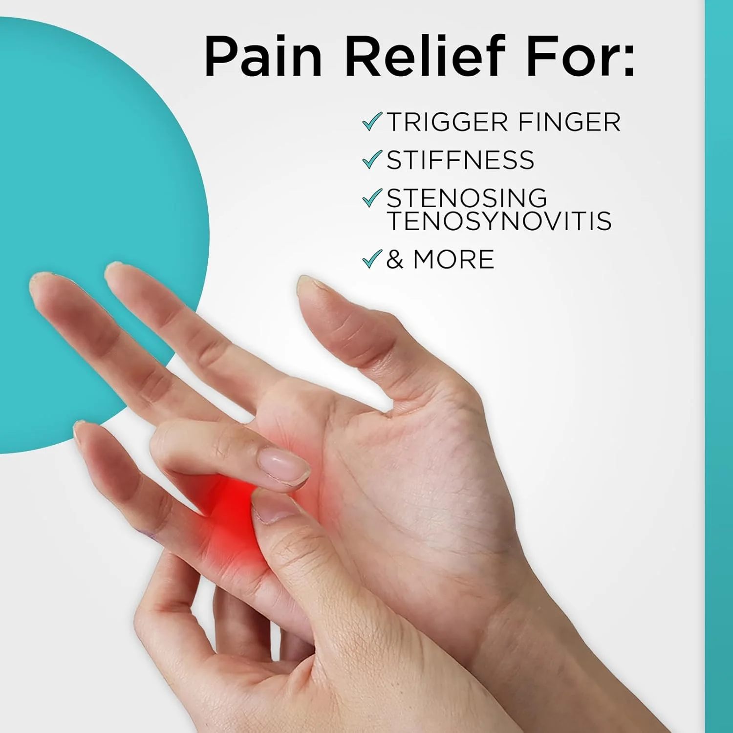 بریس انگشت ماشه ای Vive برای صاف کردن انگشتان خمیده، قفل شده و تنگی تاندون، تثبیت کننده دست، رها کننده قفل تاندون، بریس نیم انگشتی برای تسکین درد، محافظ بند انگشت، تک رنگ مشکی