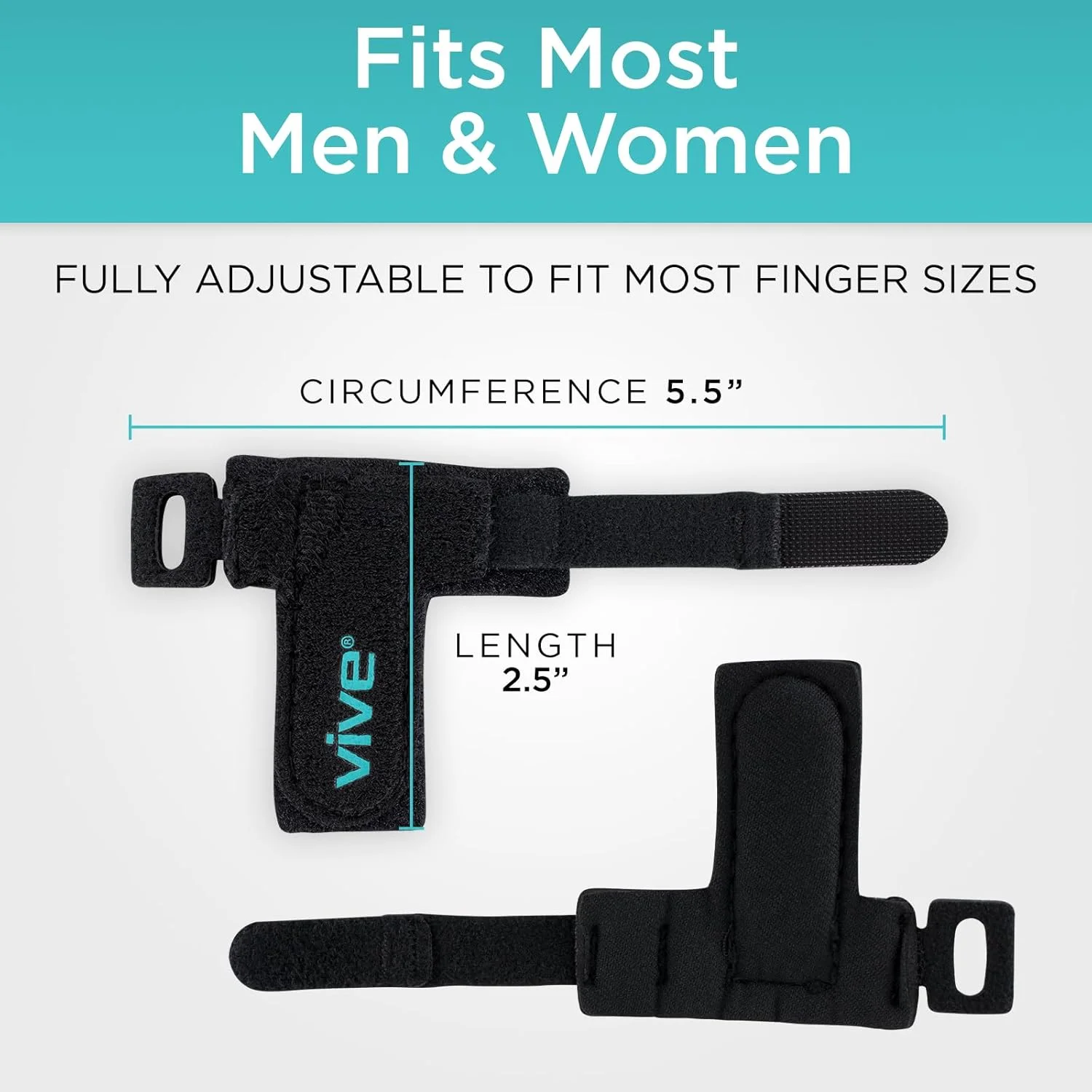 بریس انگشت ماشه ای Vive برای صاف کردن انگشتان خمیده، قفل شده و تنگی تاندون، تثبیت کننده دست، رها کننده قفل تاندون، بریس نیم انگشتی برای تسکین درد، محافظ بند انگشت، تک رنگ مشکی