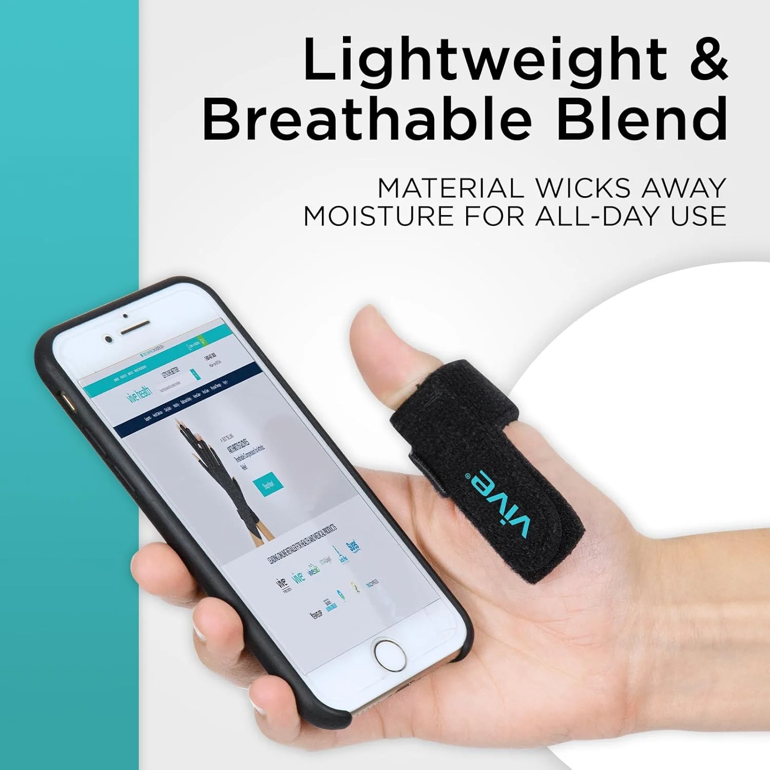 بریس انگشت ماشه ای Vive برای صاف کردن انگشتان خمیده، قفل شده و تنگی تاندون، تثبیت کننده دست، رها کننده قفل تاندون، بریس نیم انگشتی برای تسکین درد، محافظ بند انگشت، تک رنگ مشکی