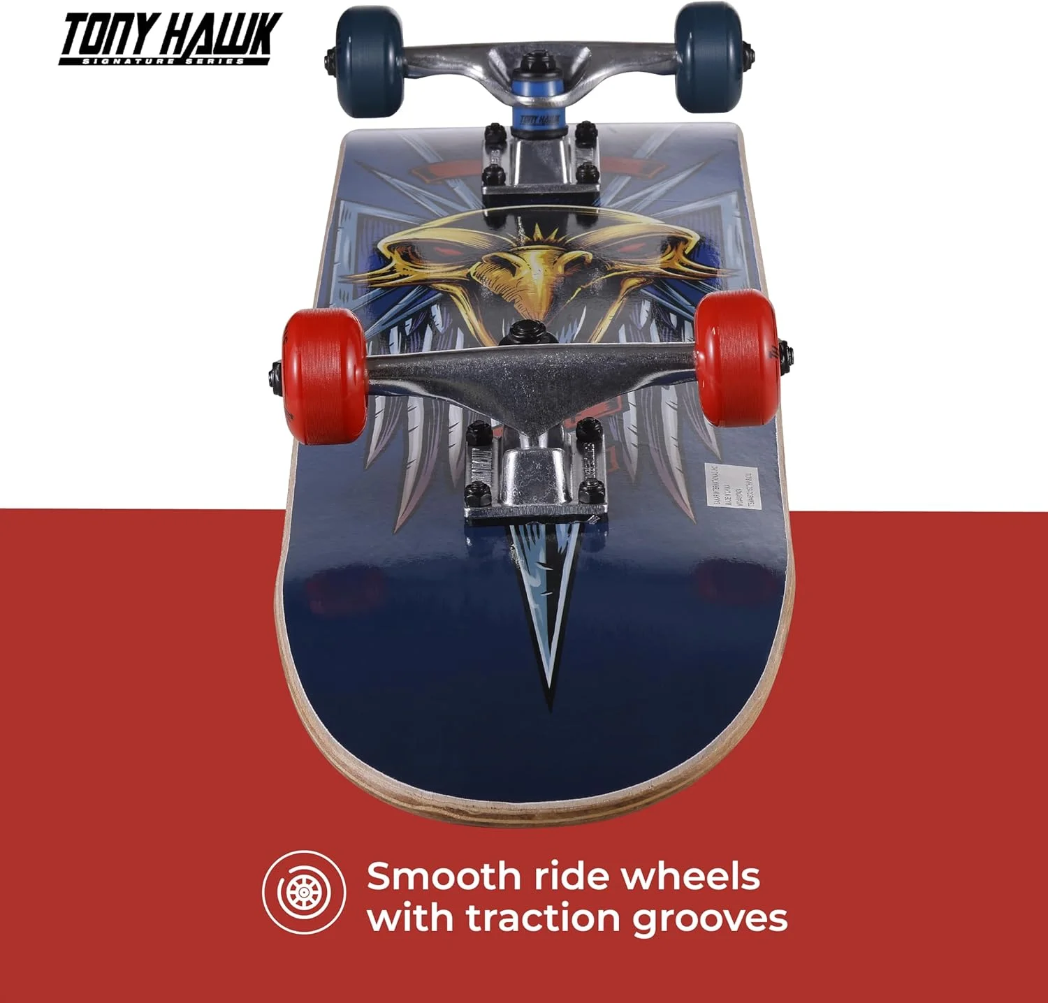 اسکیت برد 31 اینچی VOYAGER Tony Hawk، سری امضای تونی هاوک 2، اسکیت برد عرشه افرا 9 لایه برای کروزینگ، کاروینگ، ترفندها و سراشیبی، خنجر/صلیب/جمجمه