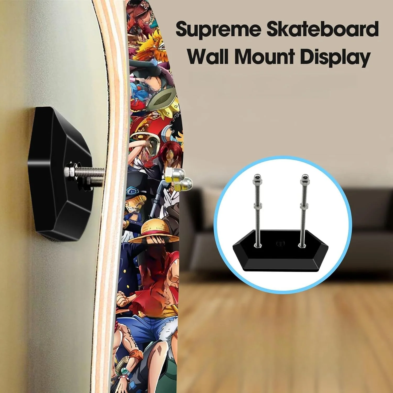نگهدارنده دیواری اسکیت برد THE WHITE SHOP، بسته 2 عددی آویز دیواری اسکیت برد اکریلیک ارتقا یافته HoverMount، قفسه نگهدارنده اسکیت برد برای نمایش دکوری و نگهداری شفاف