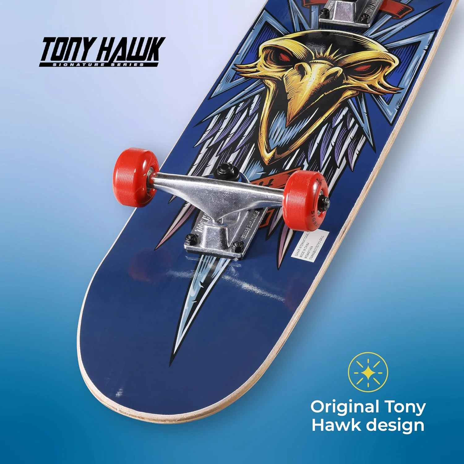 اسکیت برد 31 اینچی VOYAGER Tony Hawk، سری امضای تونی هاوک 2، اسکیت برد عرشه افرا 9 لایه برای کروزینگ، کاروینگ، ترفندها و سراشیبی، خنجر/صلیب/جمجمه