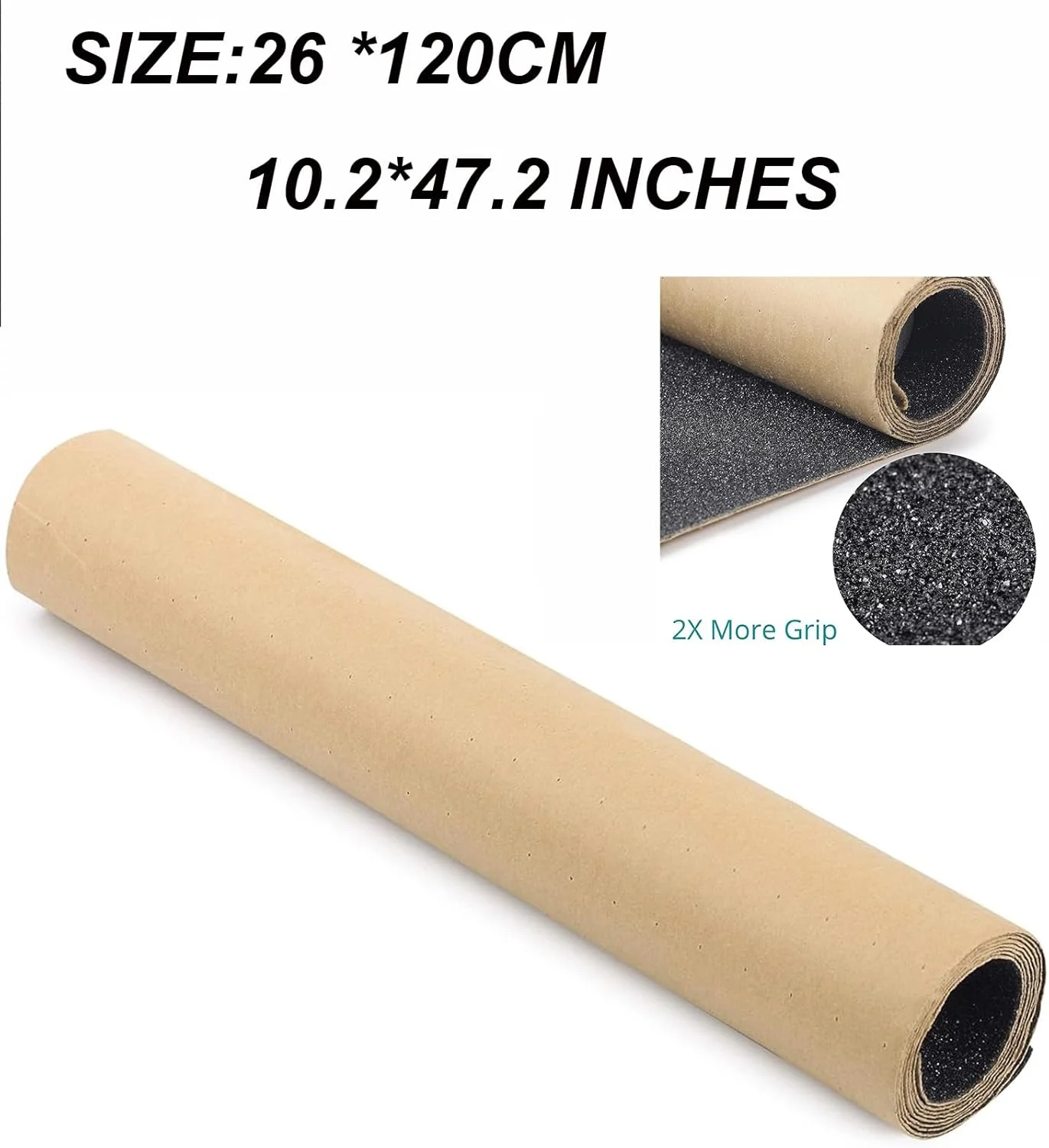 برچسب سمباده اسکیت برد THE WHITE SHOP، 26 * 120 سانتی متر - ضد لغزش، ضد آب، مناسب برای اسکیت برد، اسکوتر، لانگ برد و پله ها - بادوام، بدون حباب، برش و نصب آسان